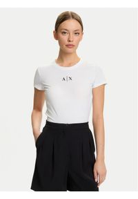 Armani Exchange T-Shirt XW001382 AF16294 U0002 Biały Slim Fit. Kolor: biały. Materiał: bawełna