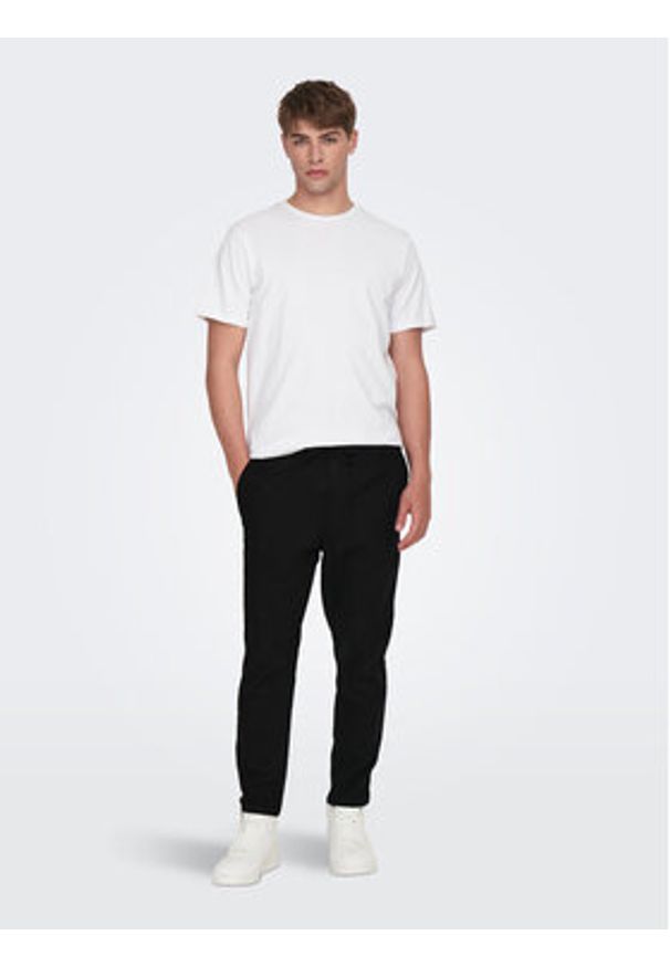 Only & Sons Spodnie materiałowe 22024966 Czarny Tapered Fit. Kolor: czarny. Materiał: bawełna