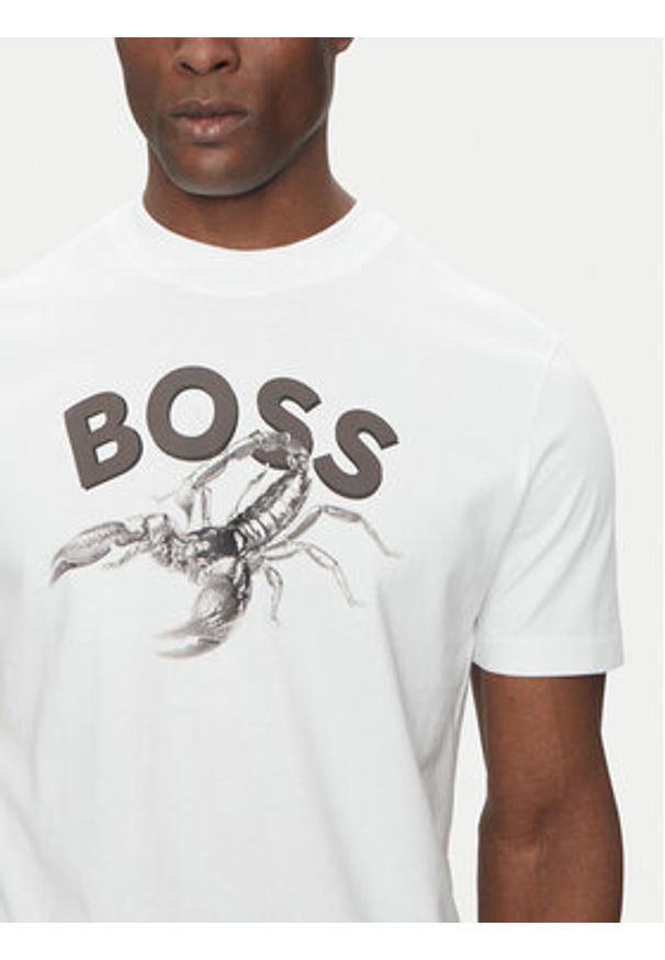 BOSS T-Shirt Te_Bossfish 50539196 Biały Regular Fit. Kolor: biały. Materiał: bawełna