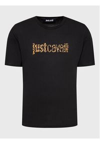 Just Cavalli T-Shirt 74OBHG02 Czarny Regular Fit. Kolor: czarny. Materiał: bawełna #4