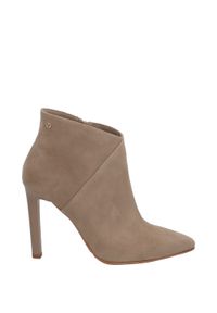 Venezia - BOTKI NA SZPILCE 20-85 VELOU CANA. Materiał: skóra, syntetyk, zamsz. Szerokość cholewki: normalna. Obcas: na szpilce. Wysokość obcasa: średni #1