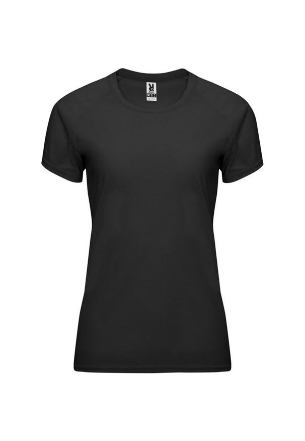 ROLY - Damska Koszulka Sportowa Z Krótkim Rękawem Bahrain. Kolor: czarny. Długość rękawa: krótki rękaw. Długość: krótkie. Sport: turystyka piesza