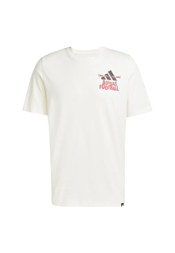 Adidas - Koszulka Football Graphic. Kolor: biały. Materiał: bawełna. Sport: piłka nożna