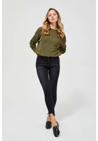 MOODO - Jeansy medium waist z dżetami. Długość: długie. Wzór: gładki #1