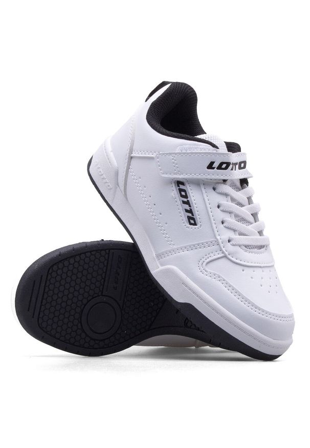 Buty sportowe dziecięce LOTTO TOCO BC K sneakersy. Kolor: biały. Materiał: syntetyk, materiał. Sport: turystyka piesza