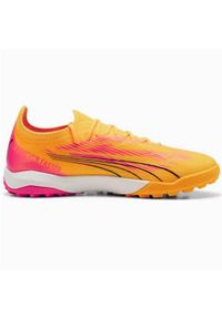 Buty piłkarskie męskie Puma Ultra Ultimate Cage. Zapięcie: sznurówki. Kolor: pomarańczowy. Materiał: materiał, syntetyk. Szerokość cholewki: normalna. Sport: piłka nożna