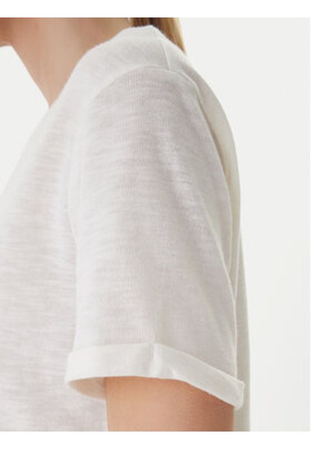 Roxy T-Shirt Oceanwave ERJZT06096 Biały Loose Fit. Kolor: biały. Materiał: bawełna