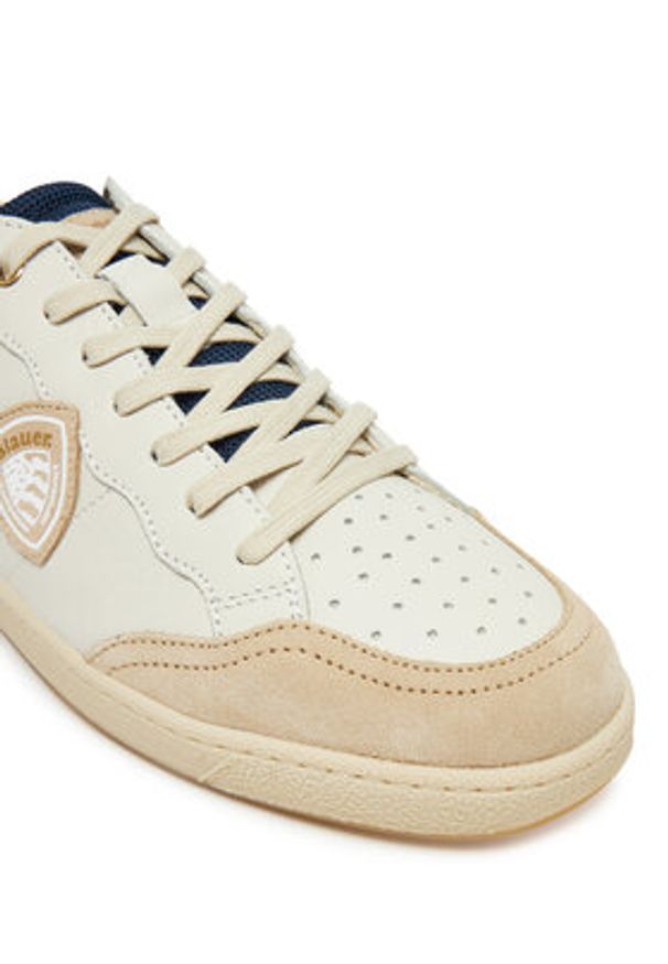 Blauer Sneakersy S5MURRAY12 Écru. Materiał: skóra