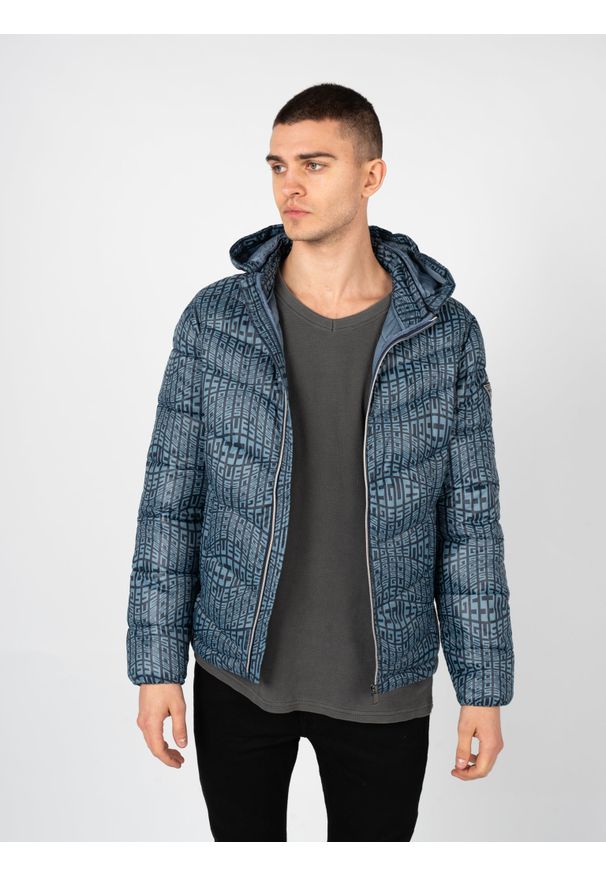 Guess Kurtka "Down Jkt" | M2YL45 WEQJ2 | Mężczyzna | Granatowy. Kolor: niebieski. Materiał: poliamid. Wzór: aplikacja