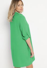 Born2be - Zielona Sukienka Koszulowa o Rozkloszowanym Fasonie Neoriana. Kolor: zielony. Typ sukienki: koszulowe #5