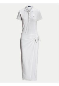 Polo Ralph Lauren Sukienka codzienna 211935605001 Biały Slim Fit. Okazja: na co dzień. Typ kołnierza: polo. Kolor: biały. Materiał: bawełna. Typ sukienki: proste. Styl: casual #4