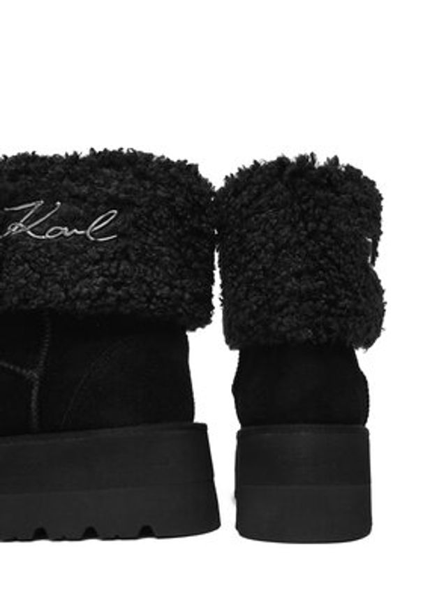 Karl Lagerfeld - KARL LAGERFELD Śniegowce KL48653 Czarny. Kolor: czarny. Materiał: skóra, zamsz