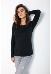 BLUZKA EMMA MODAL CIEMNO GRAFITOWA XS - Flawless. Okazja: na co dzień, na spacer. Kolor: szary, wielokolorowy, czarny. Materiał: skóra, dresówka, jeans, tkanina. Długość rękawa: długi rękaw. Długość: krótkie. Styl: elegancki, klasyczny, casual, sportowy #1