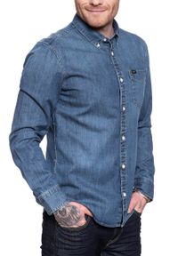 Lee - LEE BUTTON DOWN REGULAR FIT OIL BLUE L880PLMO 112123380. Typ kołnierza: button down #2