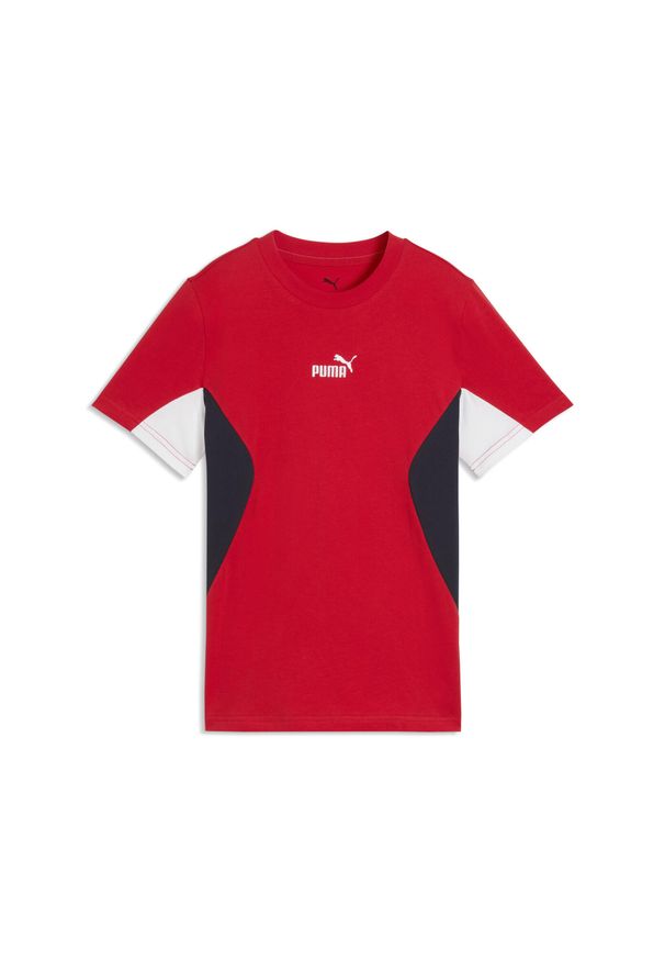 Puma - Młodzieżowa koszulka Essentials Block PUMA. Kolor: czerwony. Sport: joga i pilates
