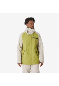 DREAMSCAPE - Kurtka narciarska i snowboardowa męska Quechua 500 Long. Kolor: zielony, beżowy, wielokolorowy. Materiał: materiał. Sezon: zima. Sport: snowboard, narciarstwo #1