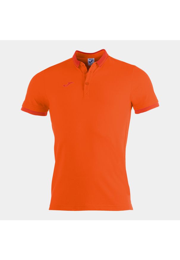 Koszulka polo do tenisa męska Joma Bali II. Typ kołnierza: polo. Kolor: pomarańczowy. Materiał: bawełna, poliester. Sport: tenis