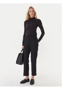 TOMMY HILFIGER - Tommy Hilfiger Spodnie materiałowe WW0WW48355 Czarny Straight Fit. Kolor: czarny. Materiał: syntetyk