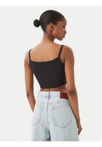 Calvin Klein Jeans Top LV047F221G Czarny Slim Fit. Kolor: czarny. Materiał: bawełna #3