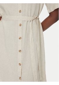 Vero Moda Sukienka koszulowa Thea 10333791 Beżowy Loose Fit. Kolor: beżowy. Materiał: len. Typ sukienki: koszulowe #3