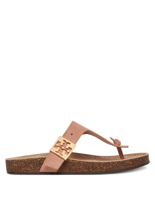 Tory Burch Japonki 150910 Beżowy. Kolor: beżowy. Materiał: zamsz, skóra