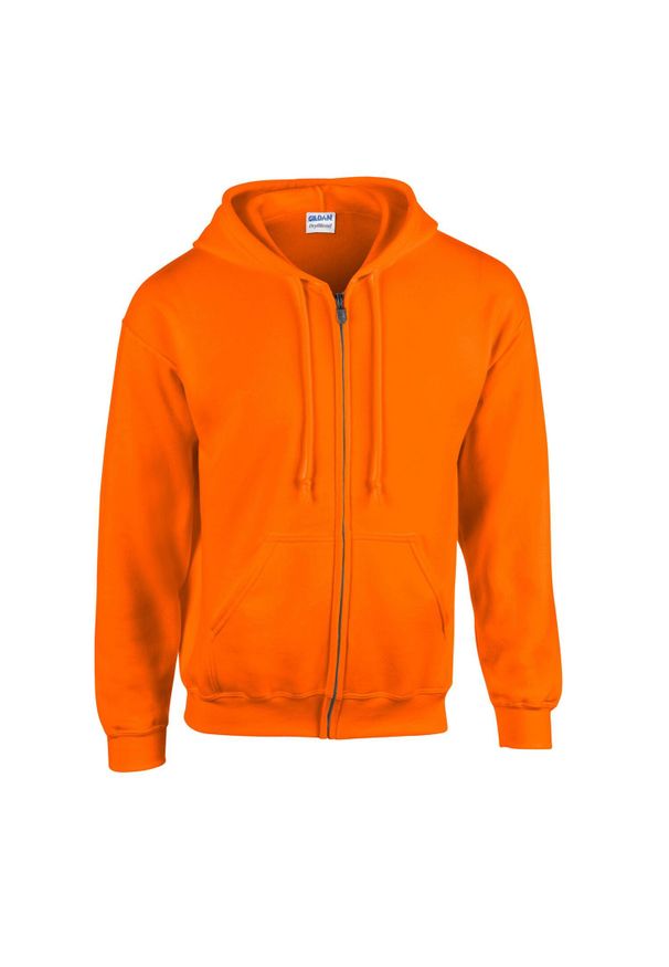 GILDAN - Bluza Z Kapturem Dla Dorosłych Unisex Heavy Blend Full Zip. Typ kołnierza: kaptur. Kolor: pomarańczowy