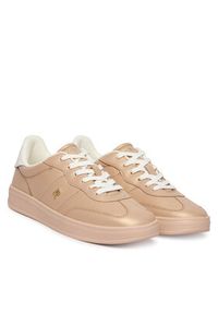 TOMMY HILFIGER - Tommy Hilfiger Sneakersy Th Heritage Shiny Sneaker FW0FW09179 Beżowy. Kolor: beżowy. Materiał: skóra #2