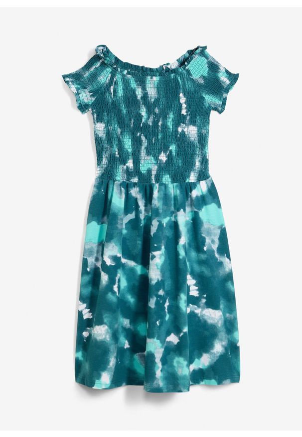 bonprix - Sukienka z dżerseju z elastycznego materiału z bawełną organiczną. Kolor: biały. Materiał: jersey, bawełna, materiał. Sezon: lato