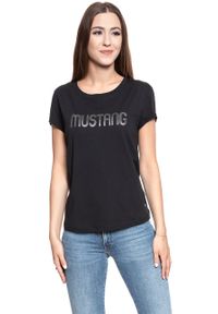 Mustang - MUSTANG T SHIRT DAMSKI Alina C Print CAVIAR 1008401 4132. Wzór: nadruk