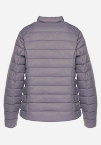 Born2be - Szara Pikowana Kurtka w Klasycznym Stylu Nelaniel. Okazja: na co dzień. Kolor: szary. Materiał: jeans. Styl: klasyczny #2