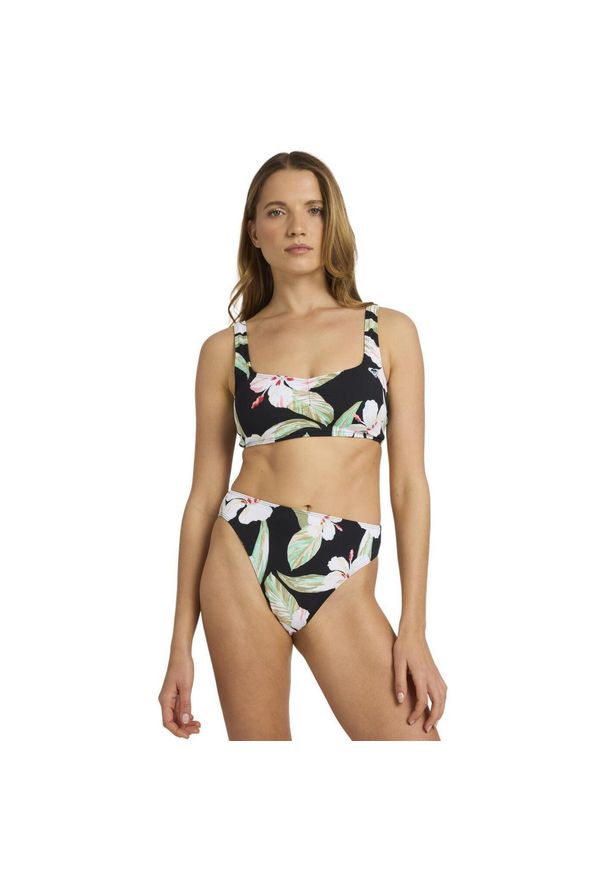 Roxy - Stanik bikini typu bralette dla Kobiety PRINTED ESSENTIALS Czarny. Kolor: czarny. Materiał: poliester, elastan, tkanina