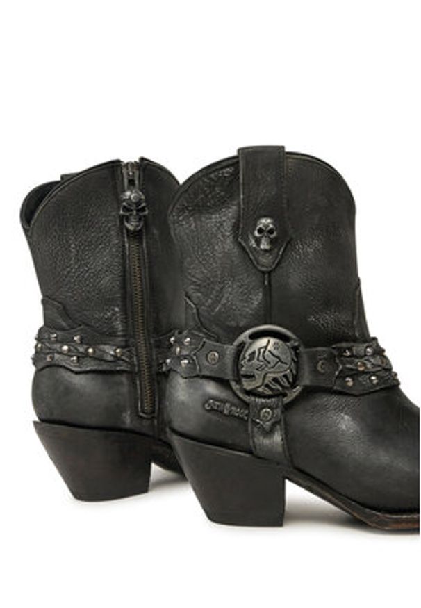 NEW ROCK Kowbojki M-WSTM005-S1 Czarny. Kolor: czarny. Materiał: skóra. Styl: rockowy