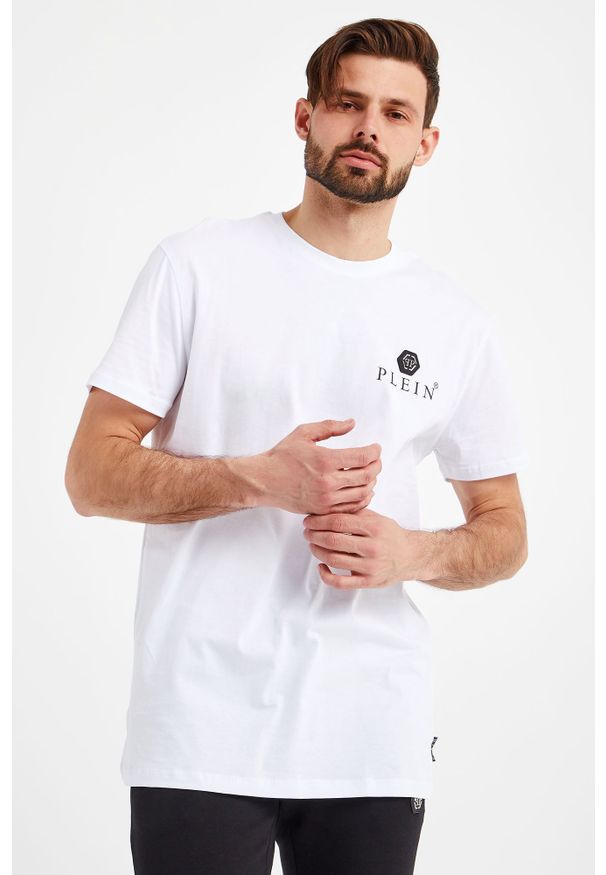 Philipp Plein - T-shirt PHILIPP PLEIN. Materiał: bawełna, skóra. Wzór: nadruk, aplikacja. Styl: elegancki