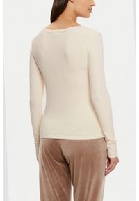 Guess - GUESS Beżowy damski longsleeve Colette. Kolor: beżowy. Długość rękawa: długi rękaw