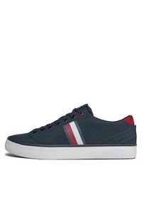 TOMMY HILFIGER - Tommy Hilfiger Sneakersy Th Hi Vulc Low Stripes Mesh FM0FM04946 Niebieski. Kolor: niebieski. Materiał: materiał #5