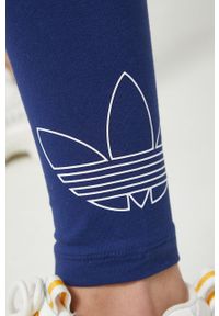adidas Originals legginsy damskie kolor granatowy z nadrukiem. Kolor: niebieski. Materiał: bawełna. Wzór: nadruk #2