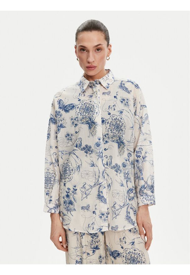 Fracomina Koszula FJ25ST6002W621N4 Niebieski Relaxed Fit. Kolor: niebieski. Materiał: bawełna