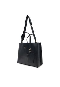 TOMMY HILFIGER - Tommy Hilfiger Torebka Th Distinct Satchel Mono AW0AW17174 Czarny. Kolor: czarny. Materiał: skórzane #3