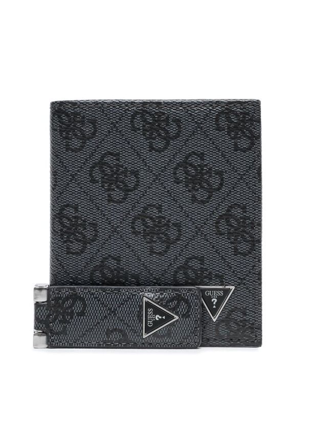 Guess Zestaw portfel i brelok GFBOXM P3301 Czarny. Kolor: czarny. Materiał: skóra