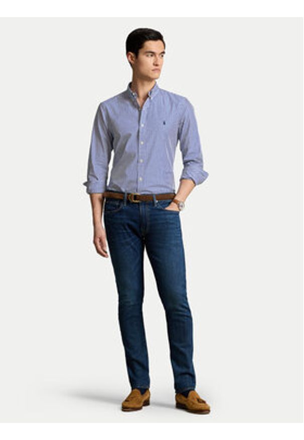 Polo Ralph Lauren Koszula 710928254008 Niebieski Slim Fit. Typ kołnierza: polo. Kolor: niebieski. Materiał: bawełna