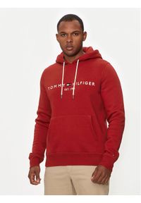 TOMMY HILFIGER - Tommy Hilfiger Bluza Logo MW0MW11599 Czerwony Regular Fit. Kolor: czerwony. Materiał: bawełna