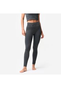 DOMYOS - Legginsy do jogi i pilatesu damskie Domyos seamless. Kolor: szary. Materiał: elastan, poliamid, materiał. Sport: joga i pilates #1