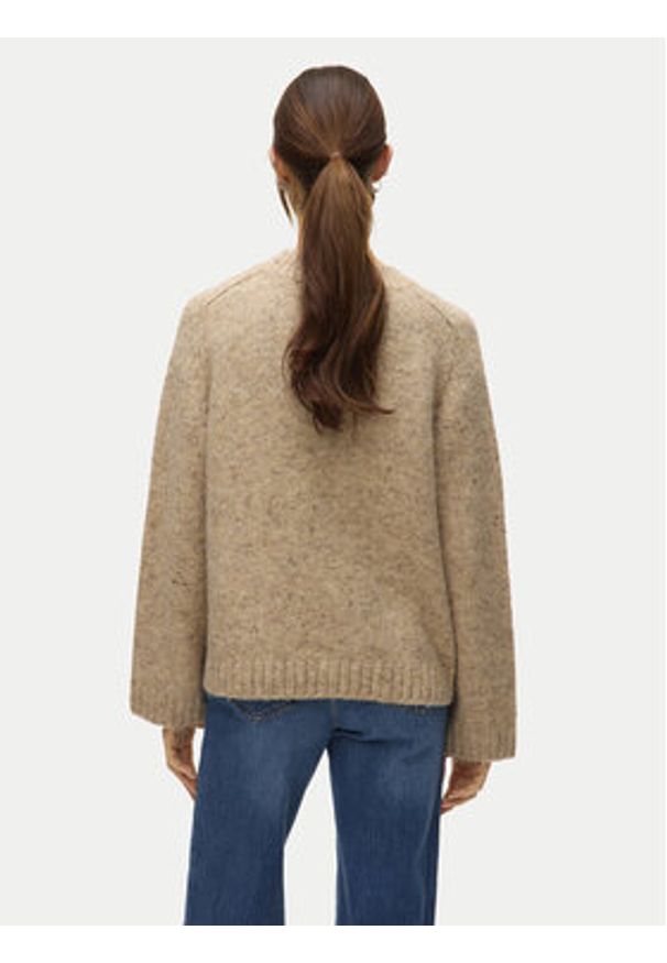 Vero Moda Sweter Ingrid 10331365 Beżowy Regular Fit. Kolor: beżowy. Materiał: syntetyk