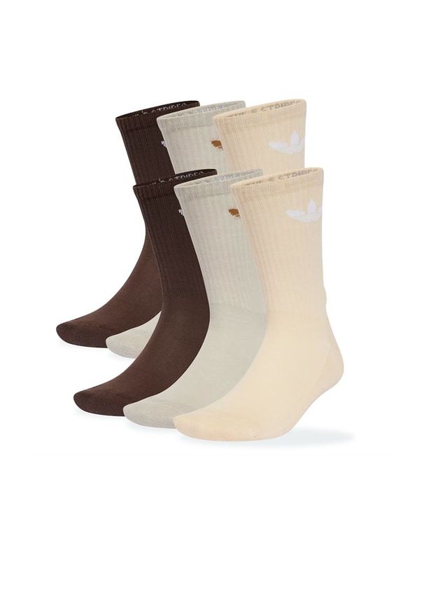 Adidas - Skarpetki unisex adidas Originals Trefoil Cushion Crew Socks 6 Pairs IX5274 - multikolor. Kolor: wielokolorowy. Materiał: poliester, materiał, bawełna, elastan, nylon. Wzór: aplikacja, paski