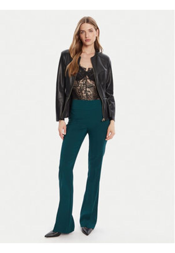 Rinascimento Kurtka z imitacji skóry CFC0125192003 Czarny Slim Fit. Kolor: czarny. Materiał: skóra