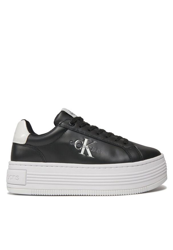 Calvin Klein Jeans Sneakersy Bold Platf Low Lace Lth Ml Met YW0YW01431 Czarny. Kolor: czarny. Materiał: skóra