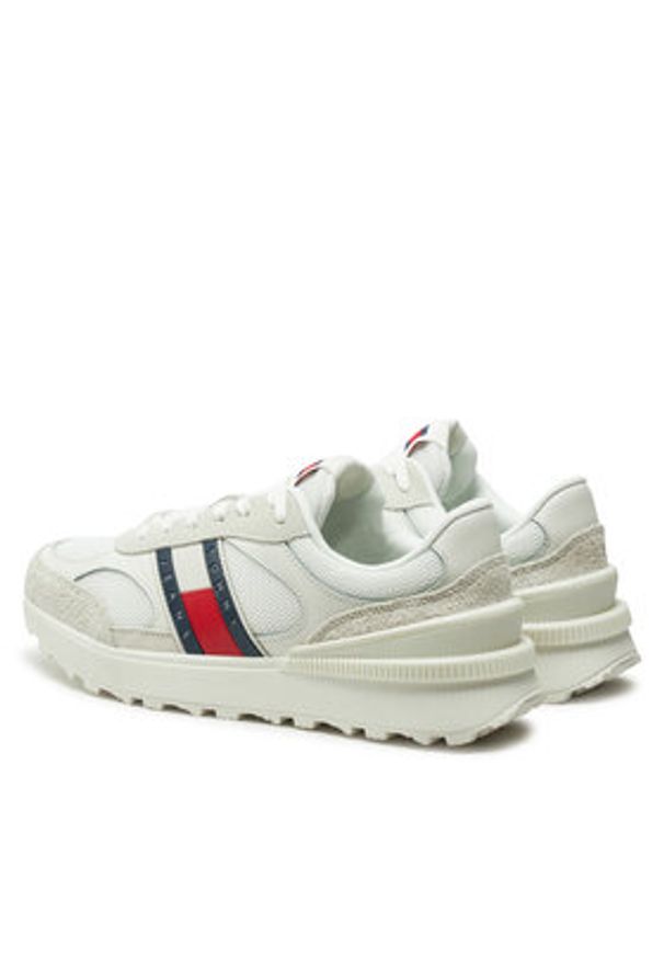 Tommy Jeans Sneakersy Tjm Technical Runner Ess EM0EM01537 Biały. Kolor: biały. Materiał: zamsz, skóra