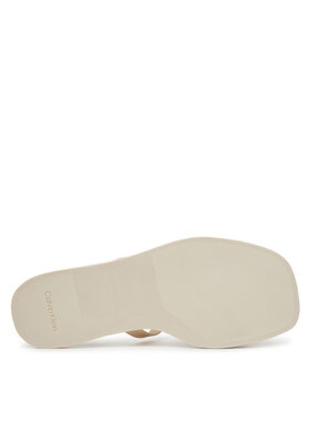 Calvin Klein Klapki Double Bar Slide - Jelly HW0HW02417 Écru