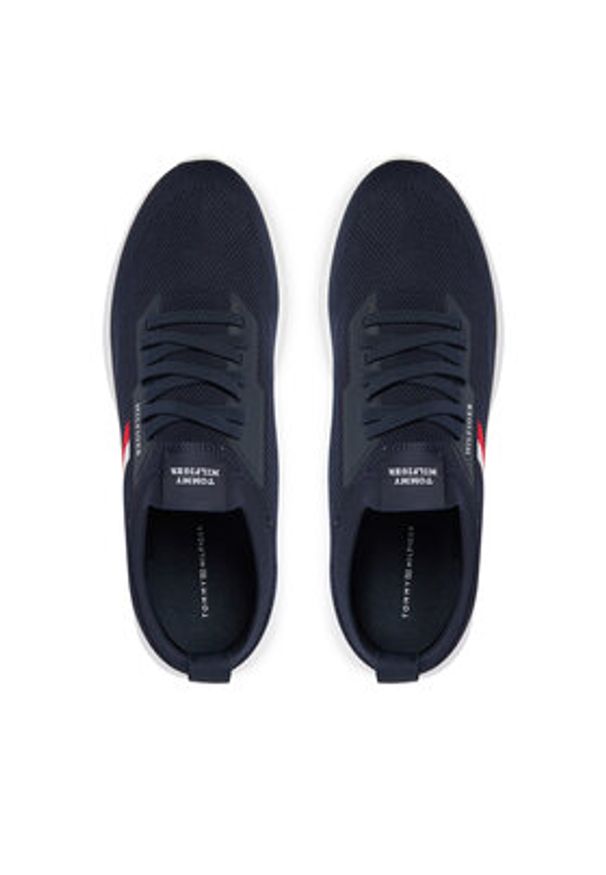 TOMMY HILFIGER - Tommy Hilfiger Sneakersy Lightweight Knitted Runner FM0FM05756 Granatowy. Kolor: niebieski. Materiał: materiał