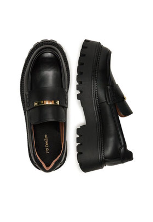 DeeZee Loafersy HY19001-2 Czarny. Kolor: czarny. Materiał: skóra